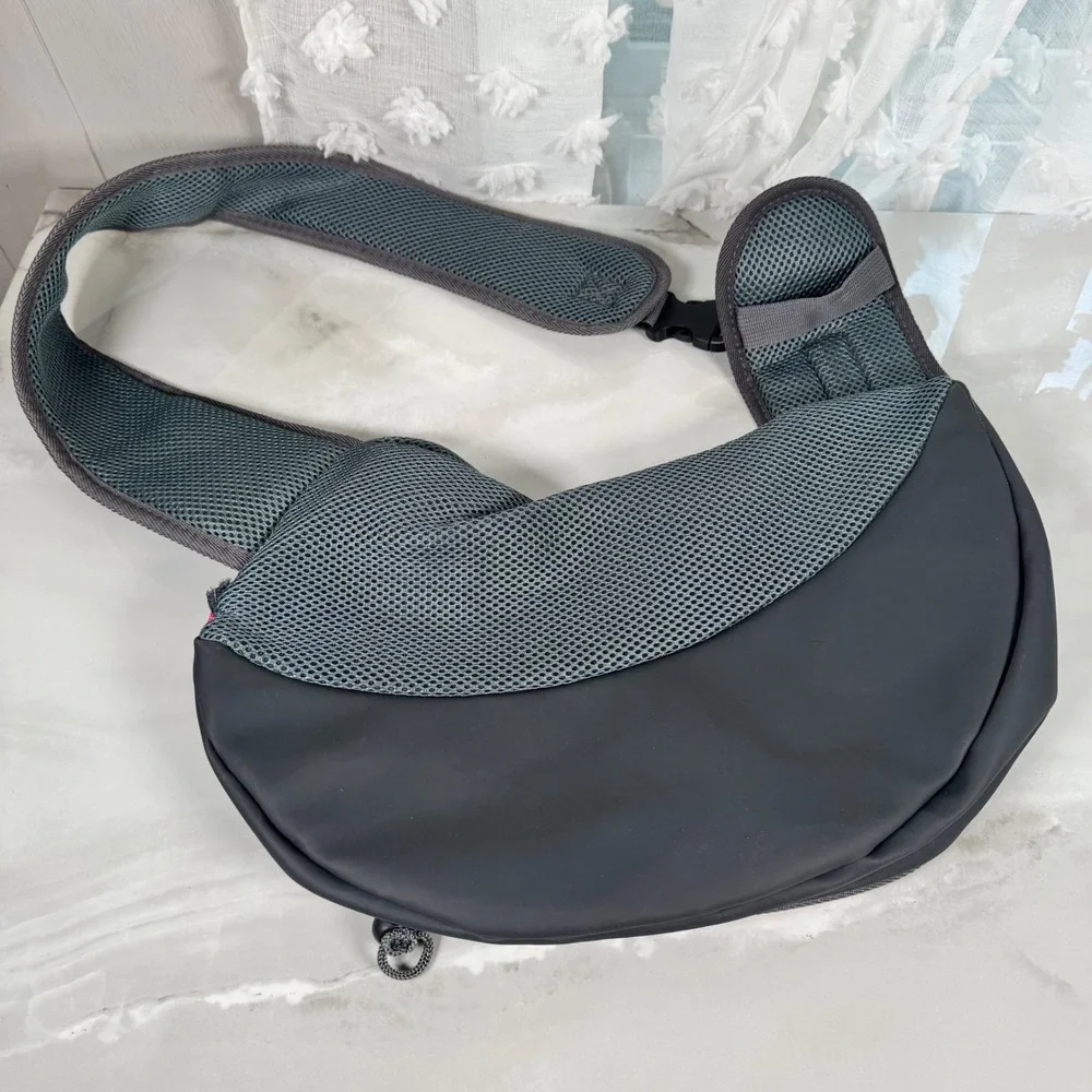Popcorn Pet Carrier Sling Bag Grey Pink Extra Small‎ Dog Up to 12 Pounds